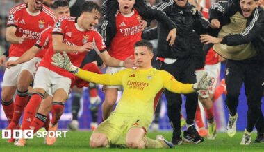 Benfica 4-2 Real Madrid: Goalkeeper Anatoliy Trubin's 98th-minute header puts Jose Mourinho's side into play-offs