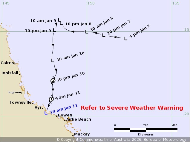 A storm tracking map moving south.