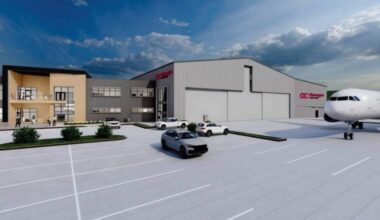 The proposed hanger and academic centre on 6100 Lapointe Dr. (MQN Architects/Contributed)