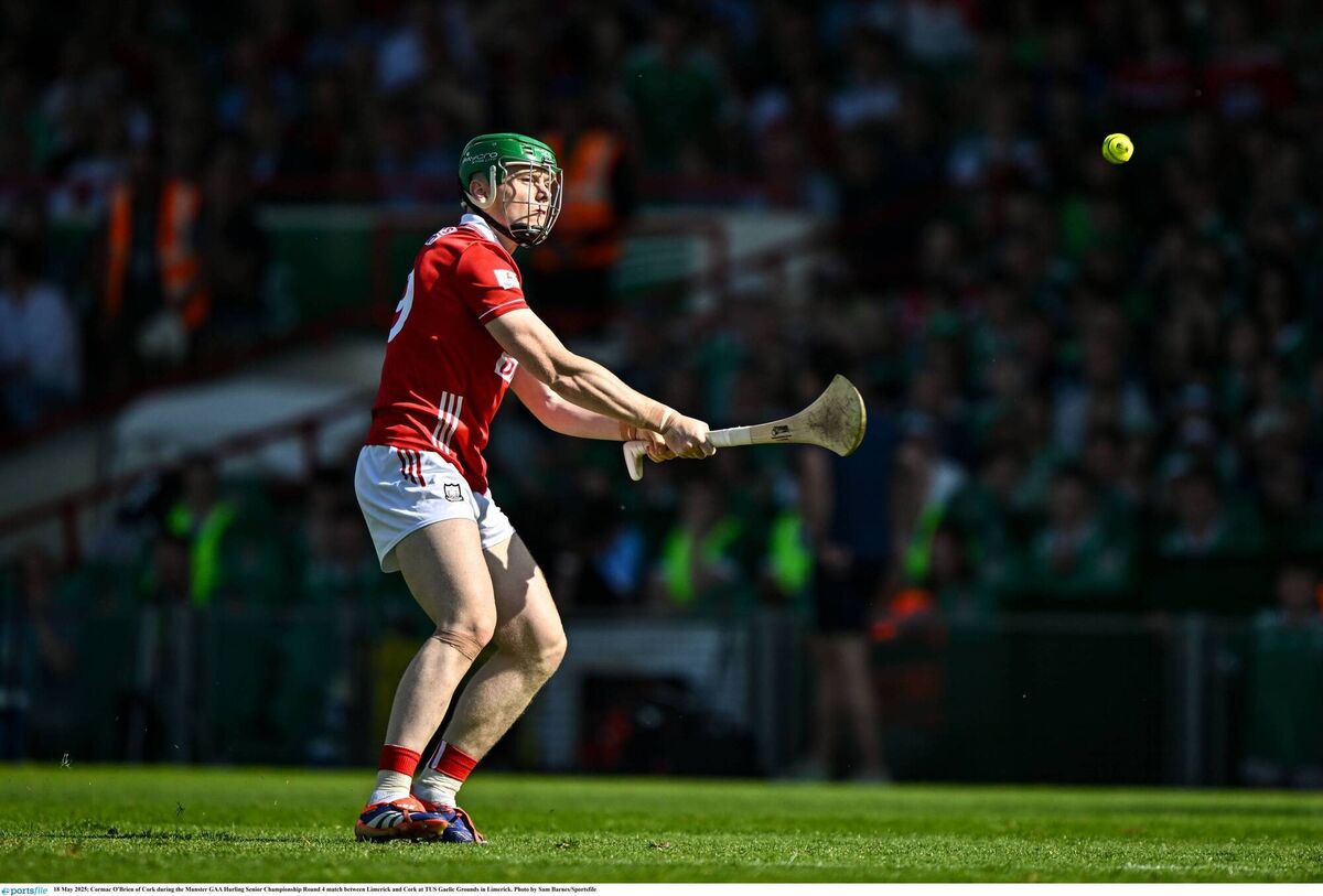 Cormac O'Brien of Cork fires a pass against Limerick at TUS Gaelic Grounds. Picture: Sam Barnes/Sportsfile