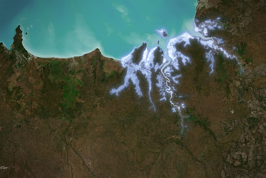A map shows where saltwater intrusion has impacted the region.
