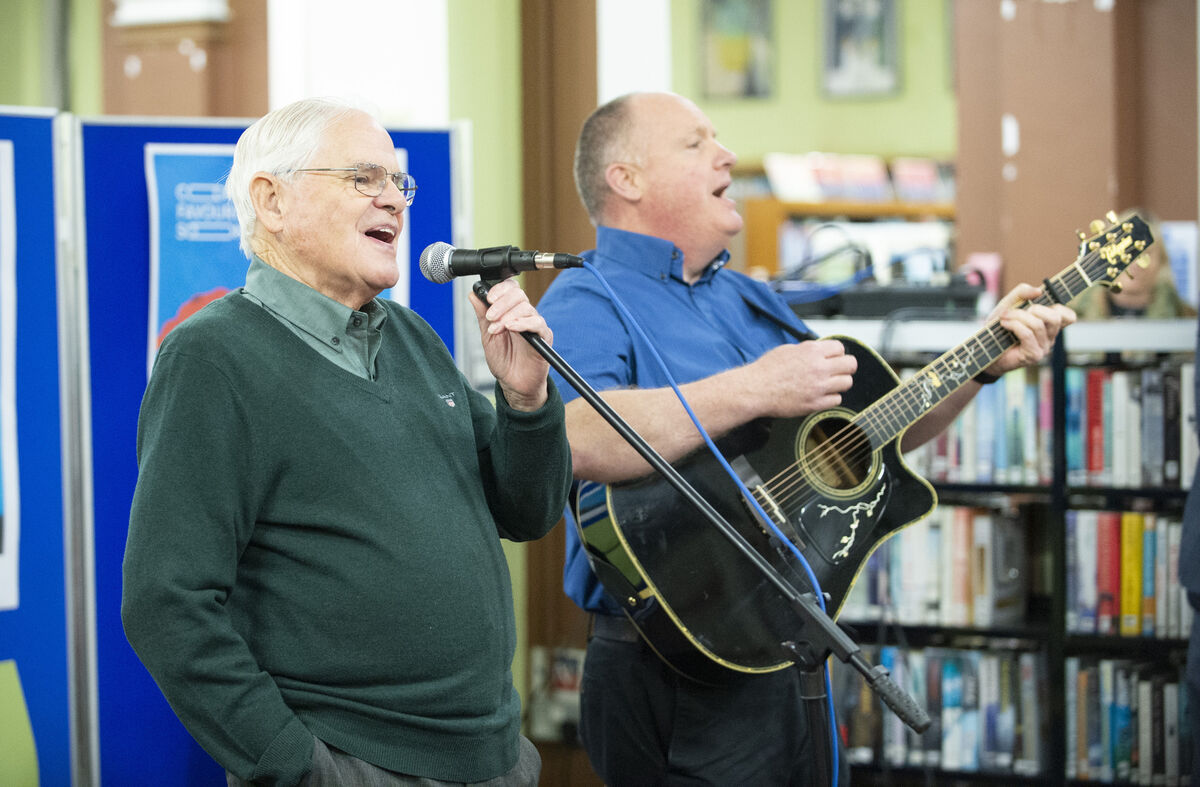 Seán Ó Sé performing in Cork City Libraries in association with Creative Ireland ,campaign to find Cork's Favourite Song in 2020. 	Picture: Gerard McCarthy