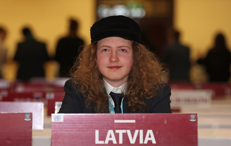 Oskaras Lietins at The Davis College Model United Nations event. Picture: Jim Coughlan.