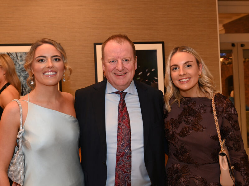  Sisters Laura and Emma Cleary with their dad John Cleary, Cork senior football manager, at the Éire Óg Ladies football senior county winning championship dinner at The Kingsley Hotel. Picture: Larry Cummins