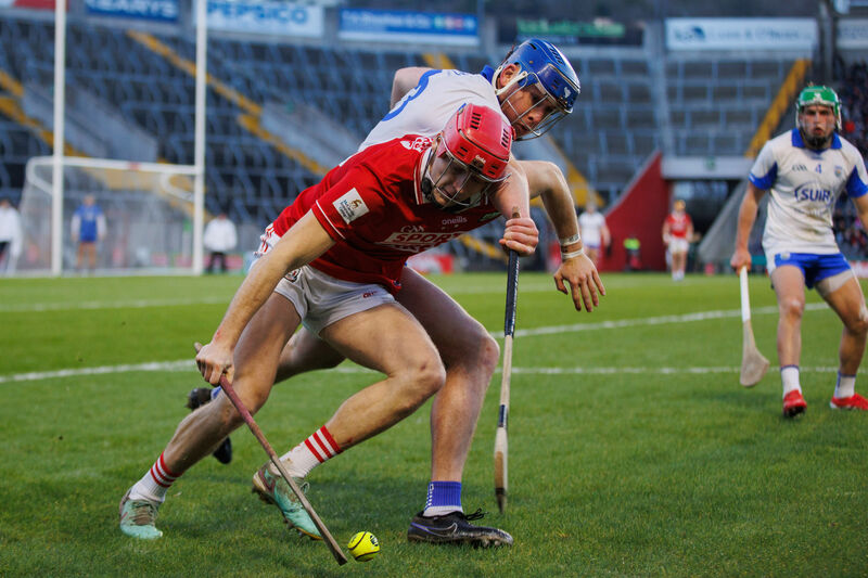 Cork's Alan Connolly and Conor Prunty of Waterford battle for possession. Picture: INPHO/Tom Maher