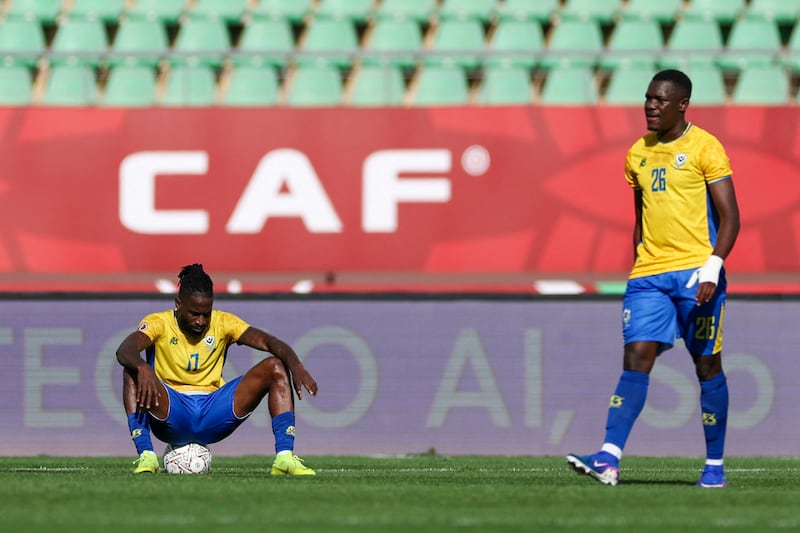 Gabon's André Poko and Jonathan Do Marcolino could be set for a long period of international inactivity after their country's government suspended the national team. Photograph: Franck Fife/AFP via Getty Images