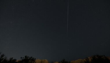 An Earth-grazing Quadrantid pierces the night sky on January 3rd, 2025. Credit: Eliot Herman.