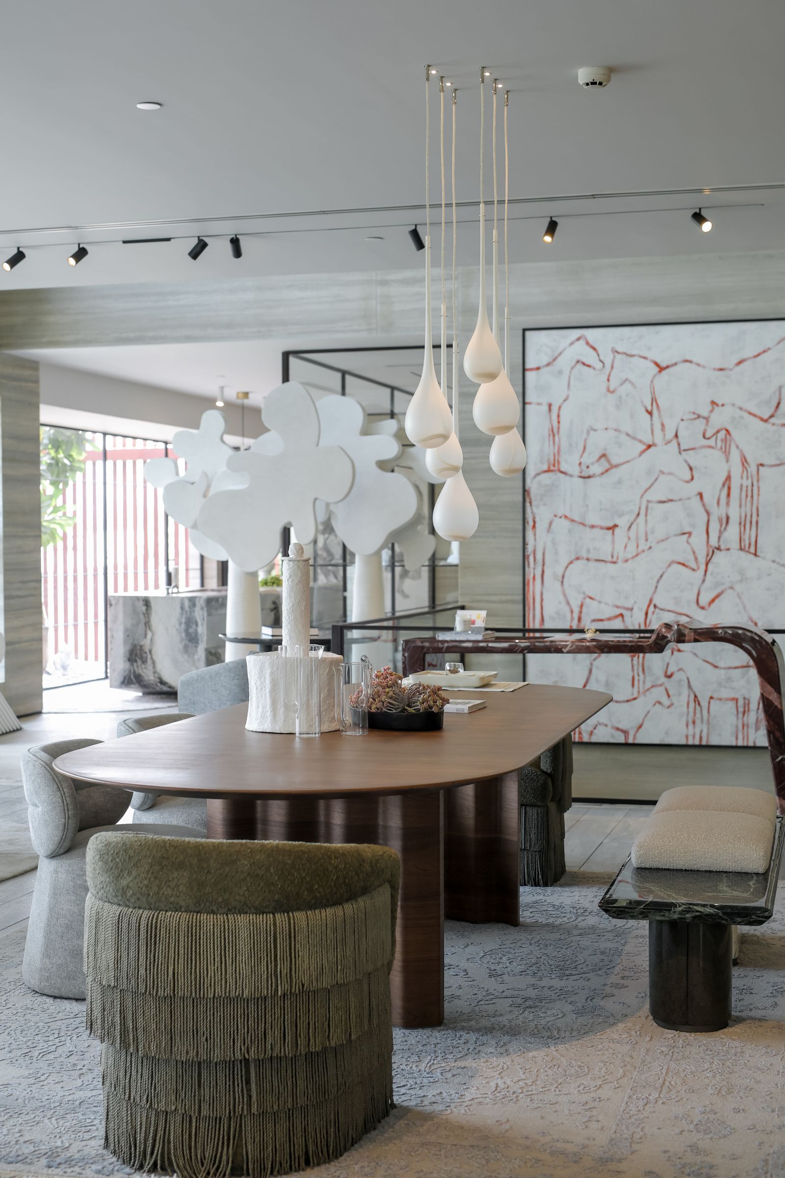 Image may contain Architecture Building Dining Room Dining Table Furniture Indoors Room Table and Interior Design...