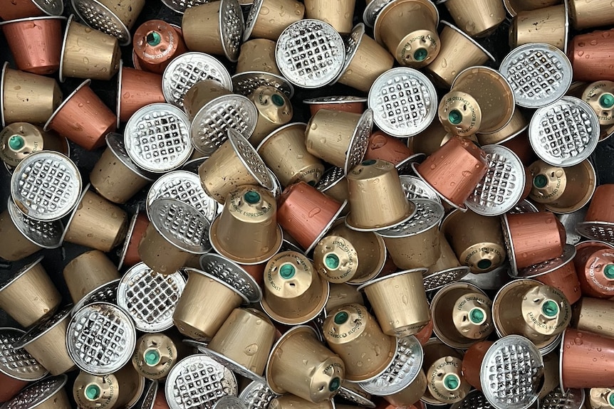 Different brand coffee pod close up