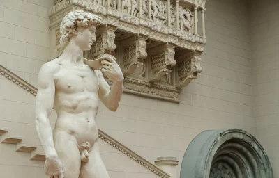 A plaster cast of Michelangelo`s David at Italian Courtyard at Pushkin Museum. Photo: Dhaka Tribune