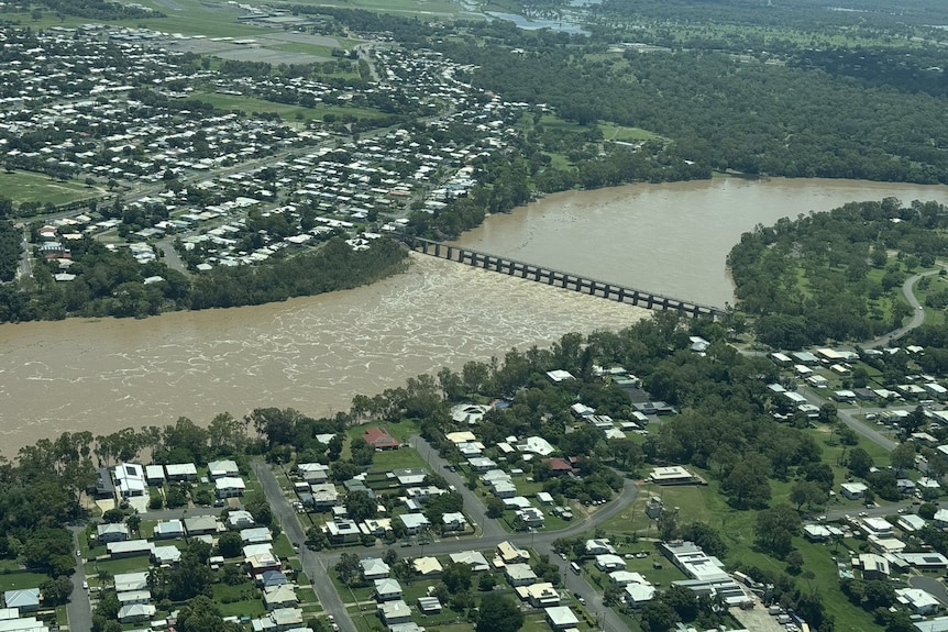 An aerial shot of the river