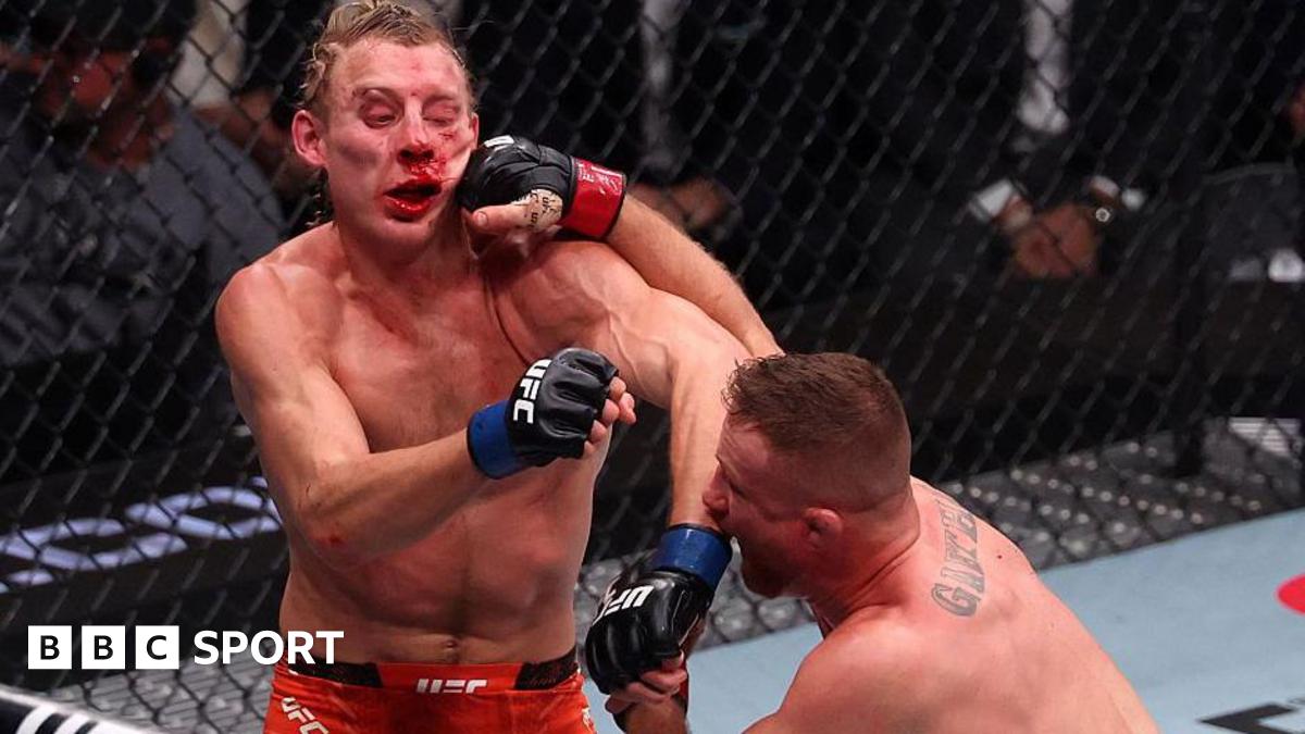 Paddy Pimblett is punched by Justin Gaethje