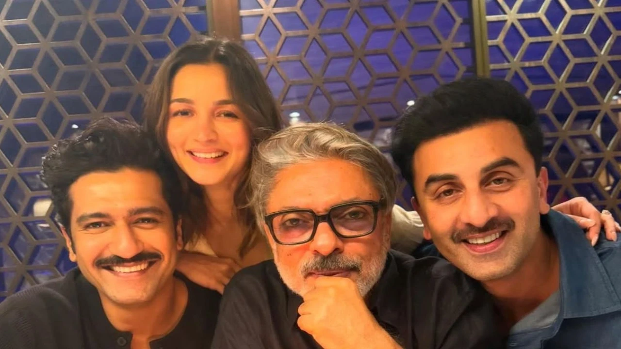 Sanjay Leela Bhansali, Alia Bhatt, Ranbir Kapoor, and Vicky Kaushal: courtesy of Alia Bhatt's Instagram
