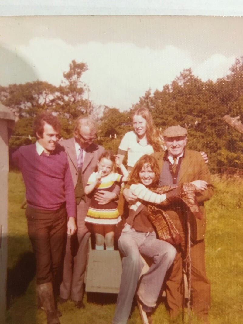 Seamus, Barney, Eleanor, Mary and Joe O'Dowd, with a family friend Maura Campbell, the summer before before the murders