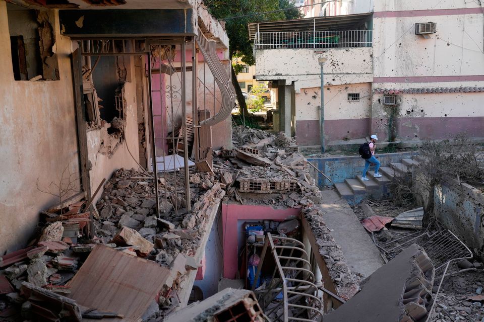 An apartment building in Catia la Mar, near Caracas, that residents say was damaged during the aerial assault. Photo: AP