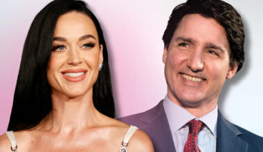 Katy Perry plants a kiss on a smiling Justin Trudeau's cheek in new photo