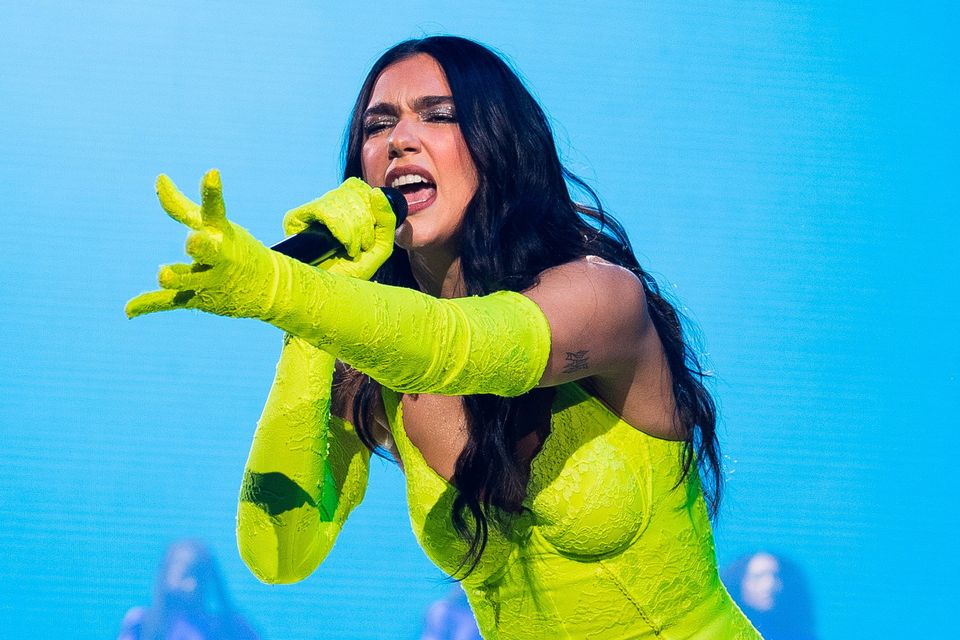 Dua Lipa performed a sold-out show in the Aviva Stadium. Photo: Getty