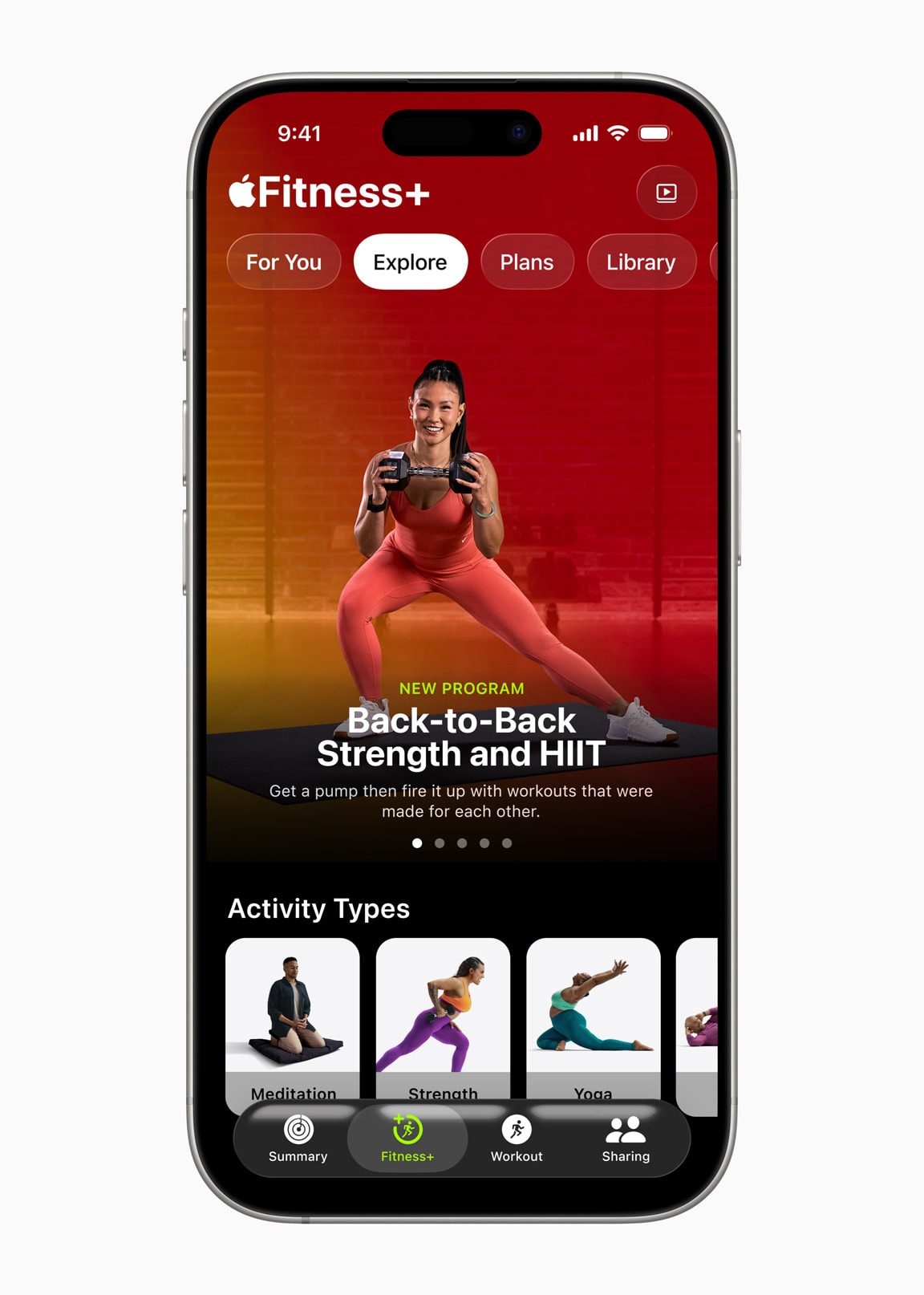 Apple Fitness+ Strength and HIIT program.
