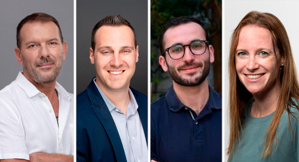 Michal Lupo (from right), Amitay Gilboa, Oren Yunger, and Erez Shachar. (Photos: Blocks, Spring.New, GGV, Qumra Capital) מימין מיכל לופו אמיתי גלבוע אורן יונגר ו ארז שחר