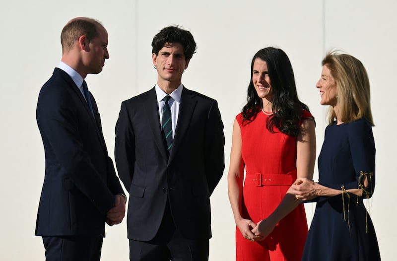 Britain's Prince William was welcomed by US Ambassador to Australia, Caroline Kennedy, Jack Kennedy Schlossberg and Tatiana Kennedy Schlossberg to the John F Kennedy Presidential Library and Museum in 2022. Photograph: Angela Weiss/ AFP via Getty Images