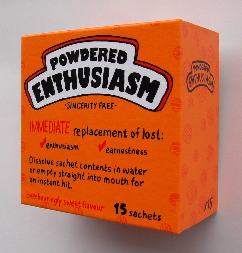 Emily McGardle, Powdered Enthusiasm (2022), a five-colour screenprint on a wooden panel, edition of 9, at the RHA