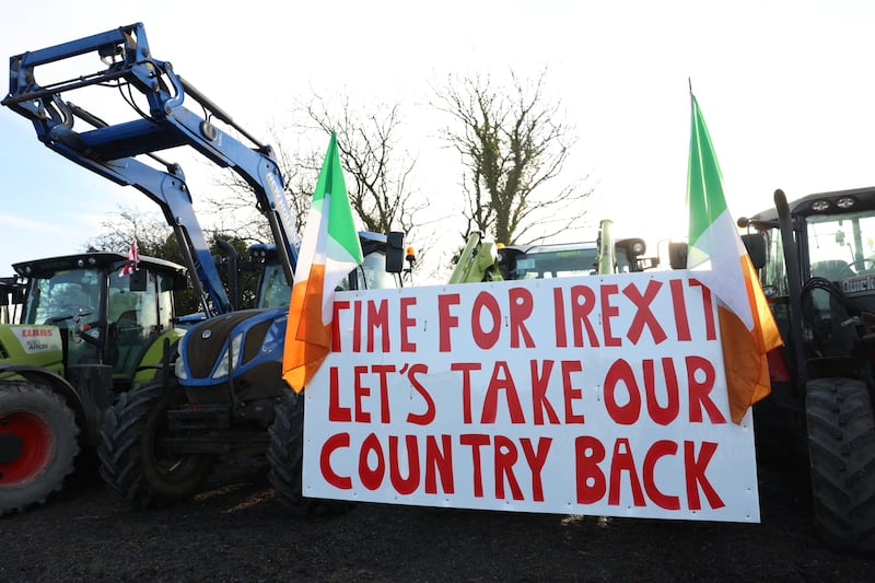 Protesters vented their anger at Brussels. Photograph: Enda O’Dowd