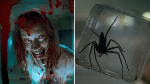 Scenes from "Evil Dead Rise" (2023) and "Infested" (2023)