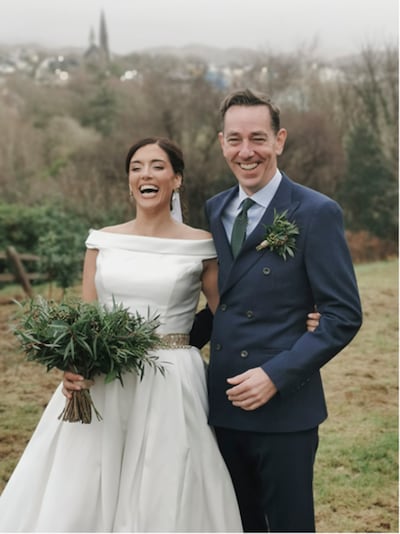 Ryan Tubridy and Clare Kambamettu on their wedding day. Photograph: Aoife Herriott