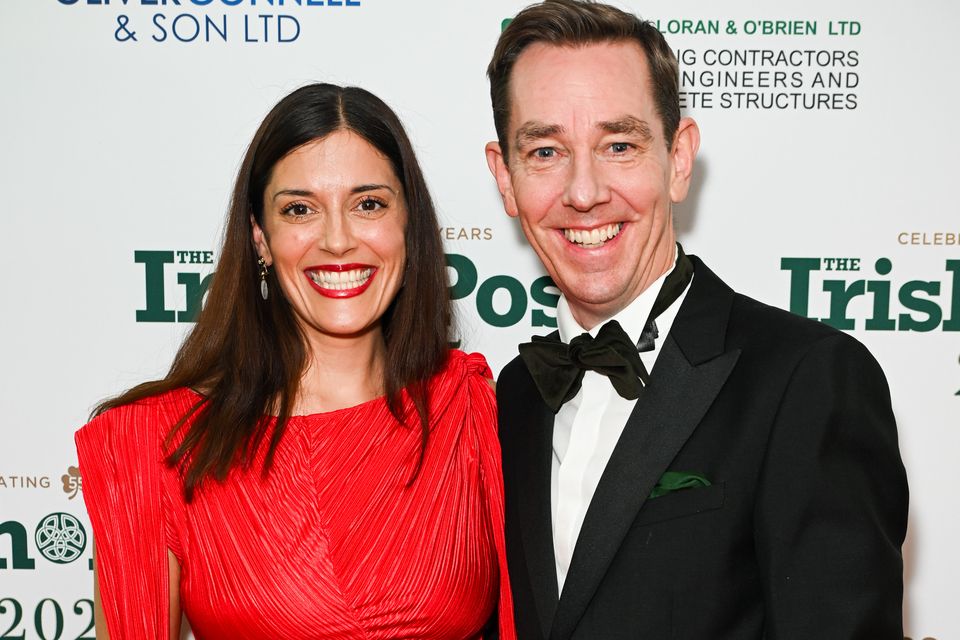 Clare Kambamettu and Ryan Tubridy at The Irish Post Awards at The Grosvenor House Hotel in London. Photo: Getty