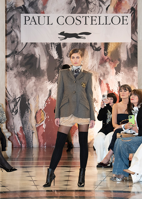 Runway shots from the Paul Costelloe fashion show at the Rotunda of City Hall, Dublin, the closing show of the inaugural Ireland Fashion Week 2025. Pic: Anna Wickham
