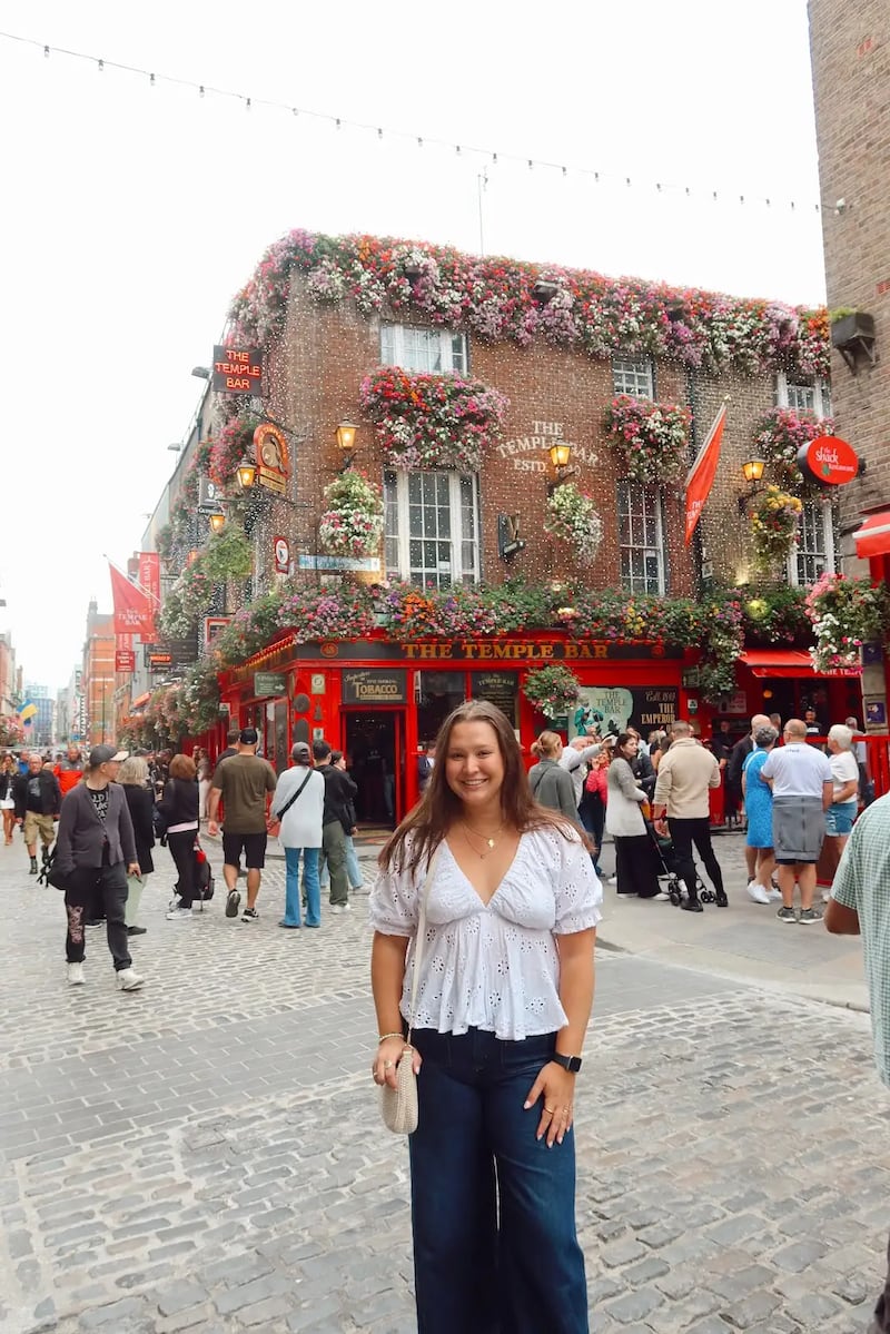 Maddie Ashby in Dublin's Temple Bar in 2024