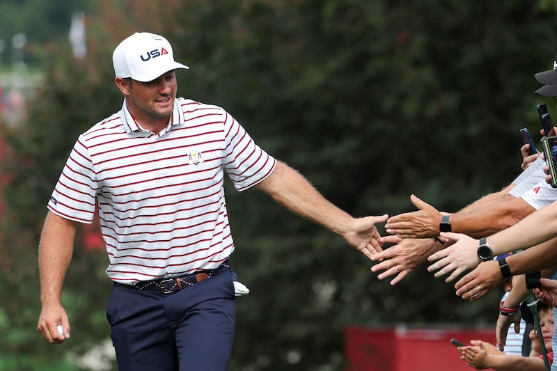Bryson DeChambeau greets fans during the Ryder Cup last September in New York. Photograph: Jamie Squire/Getty