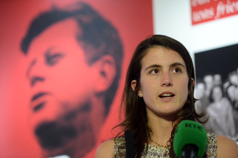 Tatianna Schlossberg pictured speaking at the launch of the JFK Homecoming Multimedia Exhibition at the National Library of Ireland, on the 50th anniversary of his visit to Ireland in 1963. Photograph: Alan Betson/ The Irish Times