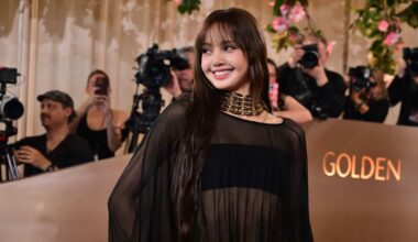 Lisa's Sheer Mesh Naked Dress at Golden Globes 2026 After-Party