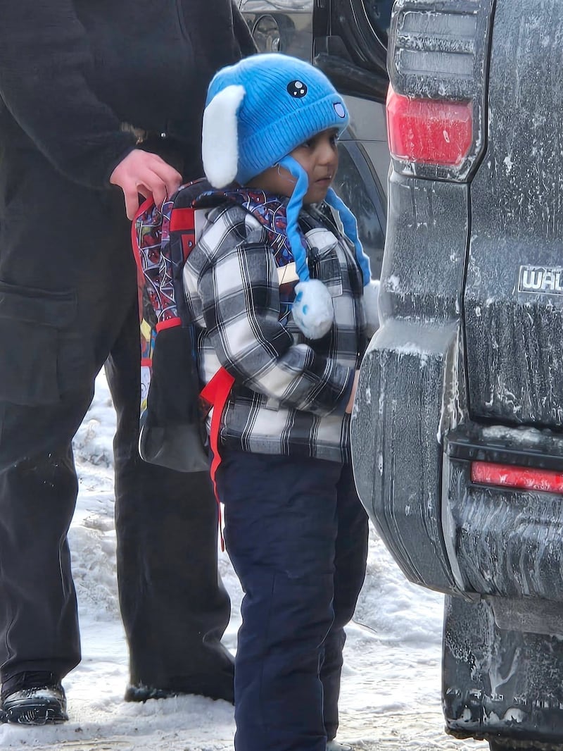 Liam Conejo Ramos, 5, is seen being detained in a photo released by Columbia Heights Public Schools officials that prompted anger in the Twin Cities. Photograph: Columbia Heights Public Schools via The New York Times
                      