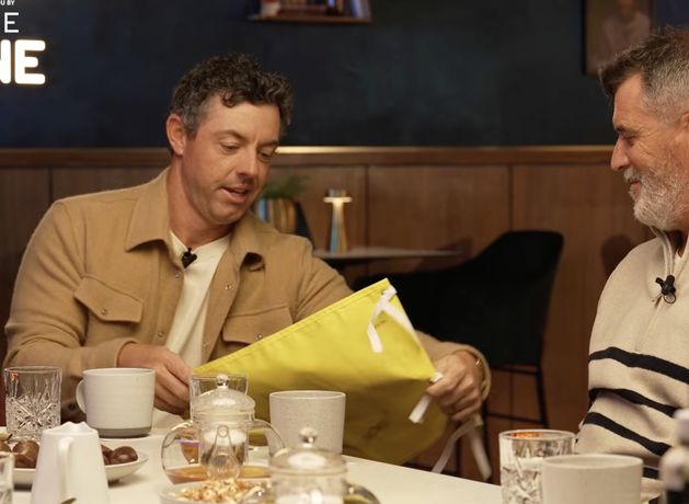 ‘I came here with a peace offering’ – Rory McIlroy gives Roy Keane a fitting gift to end their autograph spat