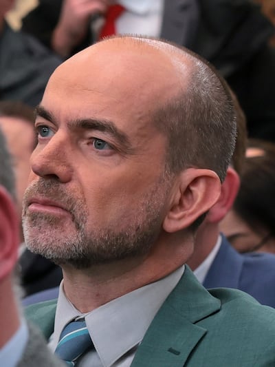 Journalist Niall Stanage looks on during a news briefing in the White House. Photograph: Anna Moneymaker/Getty Images