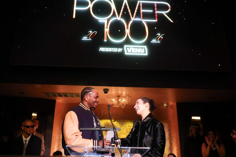 Pusha T and Alex DePersia winner of the Breakthrough Executive Award at Billboard Power 100 Presented by VENU held at Zouk on January 28, 2026 in Los Angeles, California.