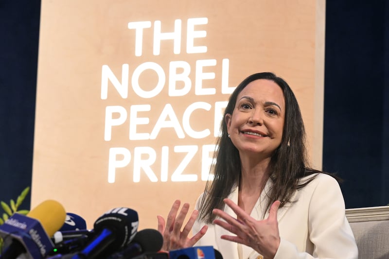 María Corina Machado had been banned from leaving Venezuela but secretly travelled to Norway in December after winning the Nobel Peace Prize. Photograph: Rune Hellestad/Getty Images