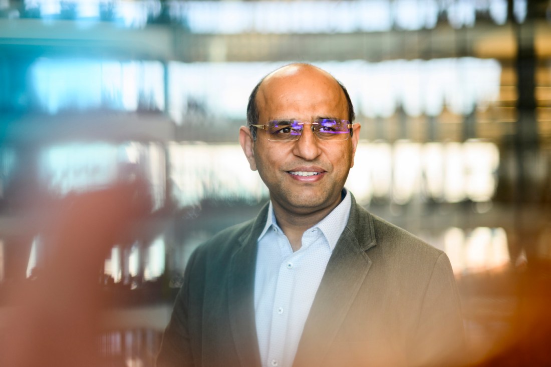 Professor Ravinder Dahiya poses for a portrait in ISEC. 