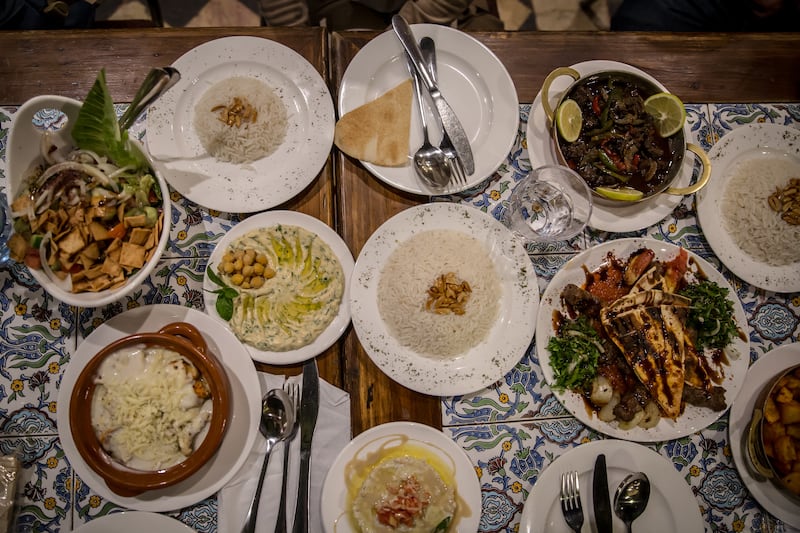 A shared meal between five people in Beit Jabri restaurant, in Damascus, came to less than €40.