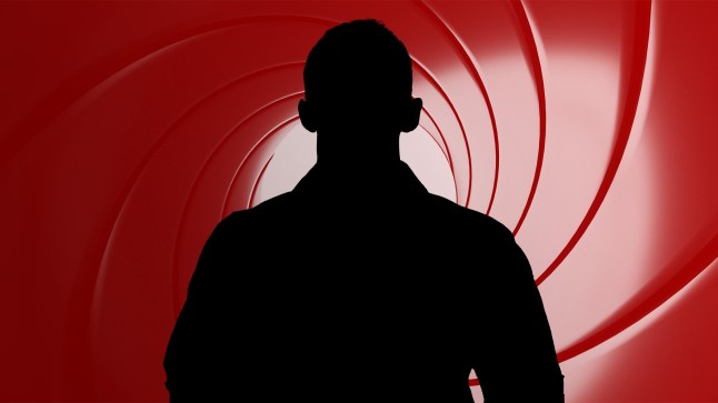 A sillouhette of Callum Turner infront of a Bond logo