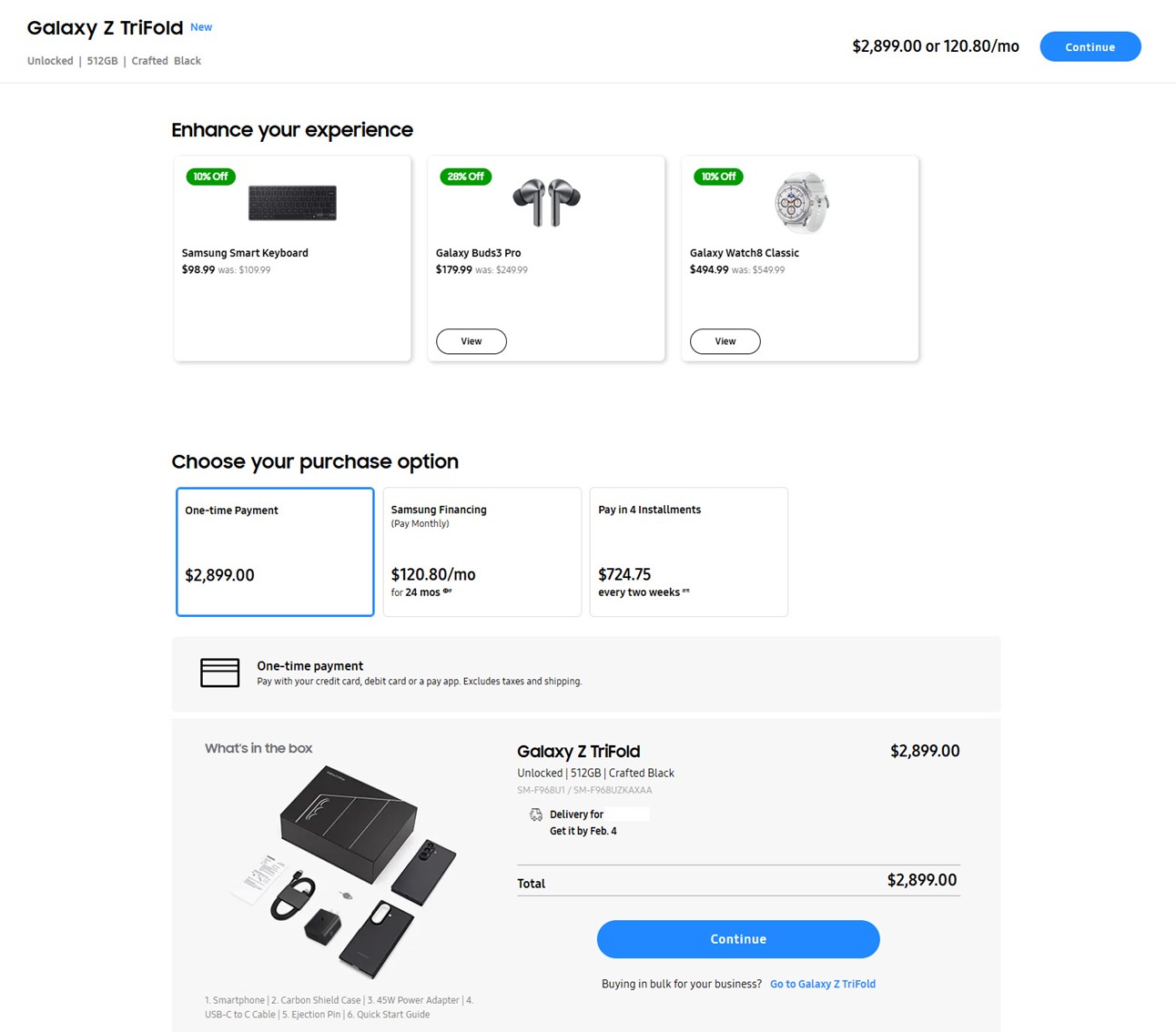 Samsung Galaxy Z TriFold Early Listing Without Trade In 1