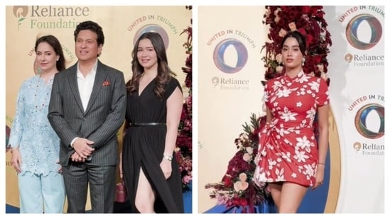 Sara Tendulkar and Janhvi Kapoor at the United in Triumph event. (Instagram jitendra8088)