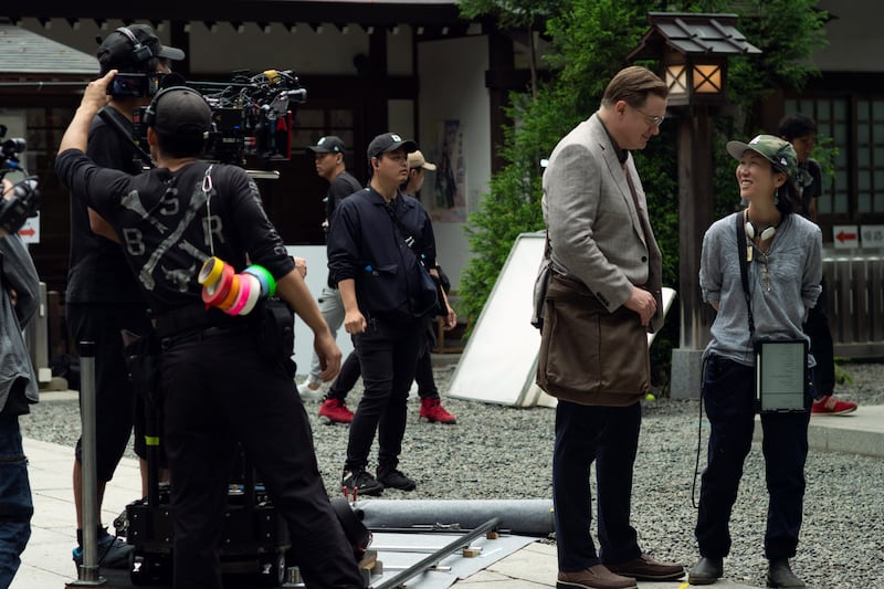 Rental Family: Brendan Fraser on set with director Hikari. Photograph: James Lisle/Searchlight