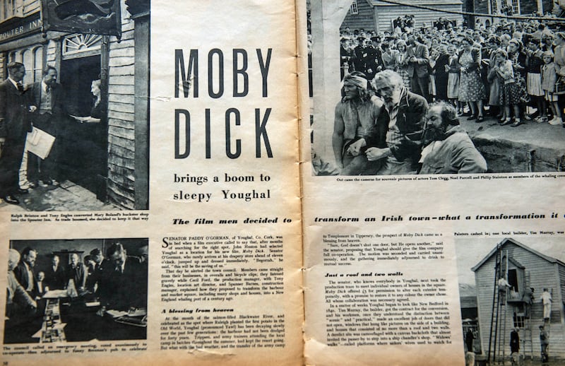 A newspaper double-page spread showcasing the making of Moby Dick in Youghal, Co Cork.
File photograph: Michael MacSweeney/Provision