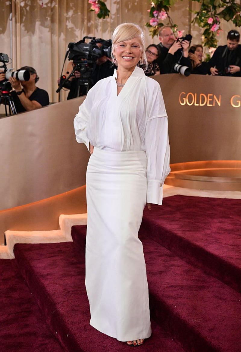 Pamela Anderson at the 83rd Annual Golden Globe Awards. Photograph: Frederic J Brown
/Getty Images