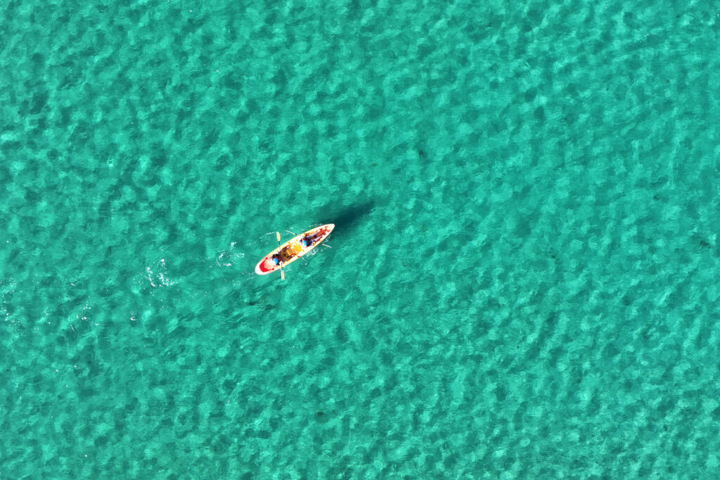 Boaters in a kayak off the coast of La Jolla Shores, California, in December 2025. Credit: Kevin Carter/Getty Images