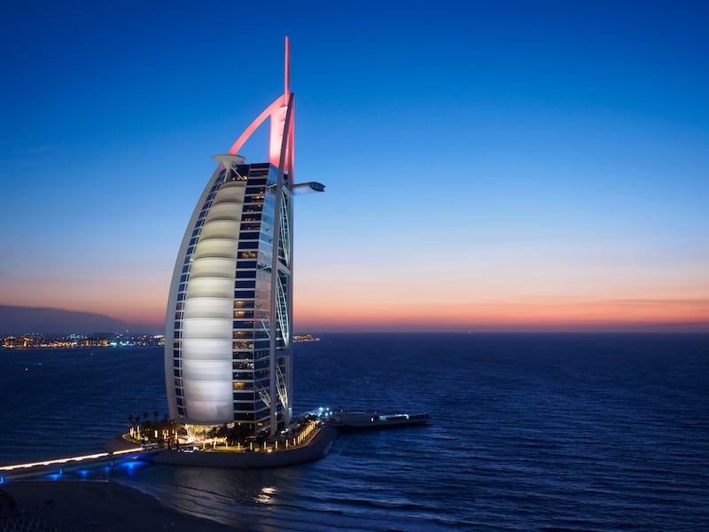 The Burj Al Arab is one of the iconic landmarks of Dubai and is one of the worlds most luxurious hotels with a seven star rating. Photograph: Getty Images