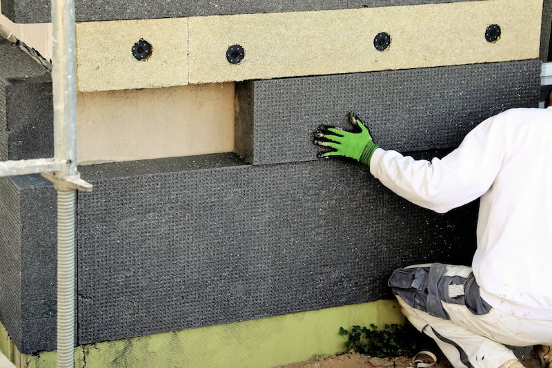 External insulation blocks applied to the outside walls. Photograph: iStock